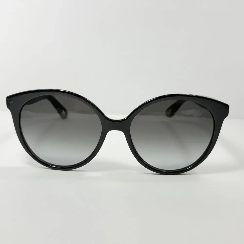 Chloé CE765S Sunglasses Women's Shiney Black Grey Gradient Oversized Round